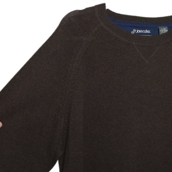 St. Johns Bay Crew Neck Sweater Men's XL Brown - Picture 3 of 7